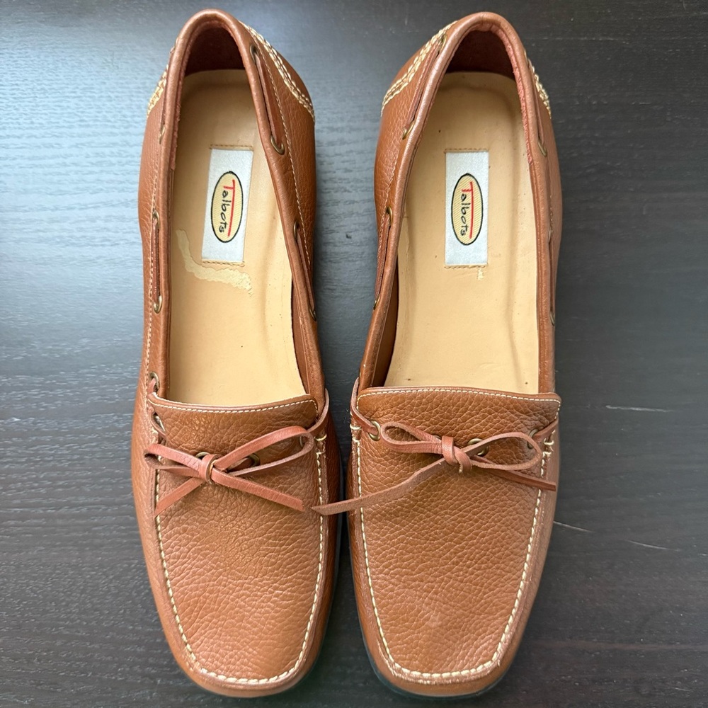 Talbots Brown Soft Leather Loafers 8AA narrow Like New - Picture 2 of 5